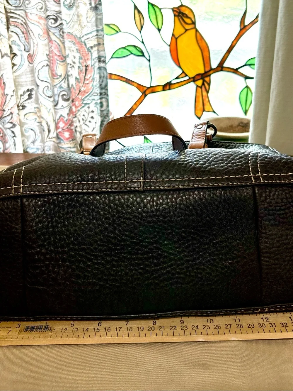 Coach #F12340 Large Brown Pebble Leather Tote Shoulder Bag Hang Tag EUC - Picture 3 of 8